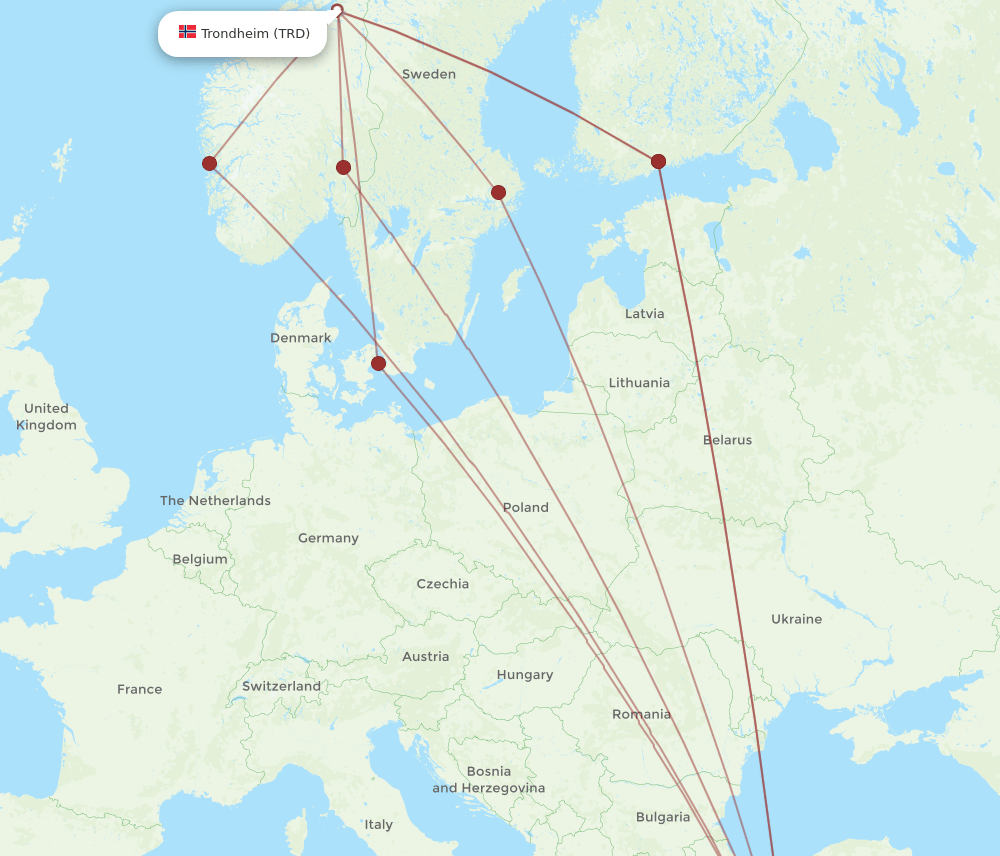 TRD-AYT flight routes