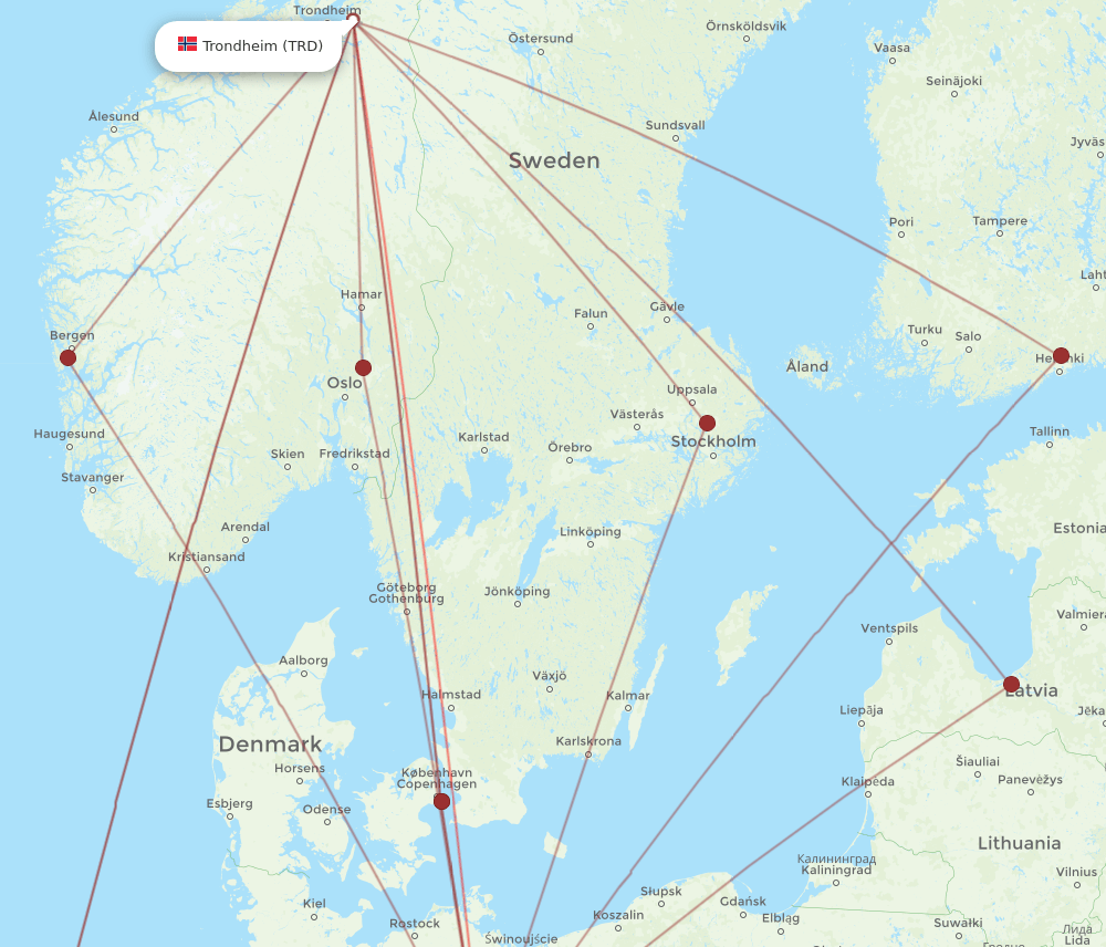 TRD-BER flight routes