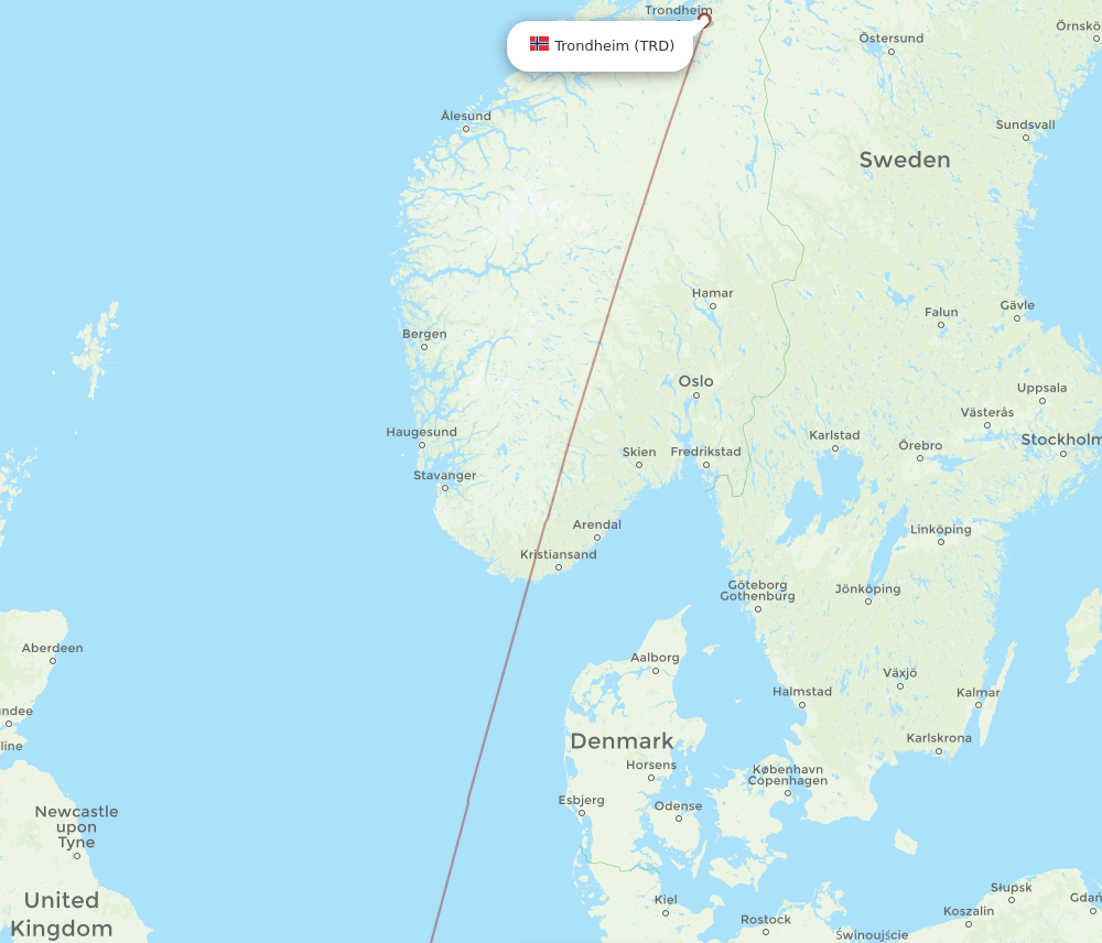 TRD-BRE flight routes