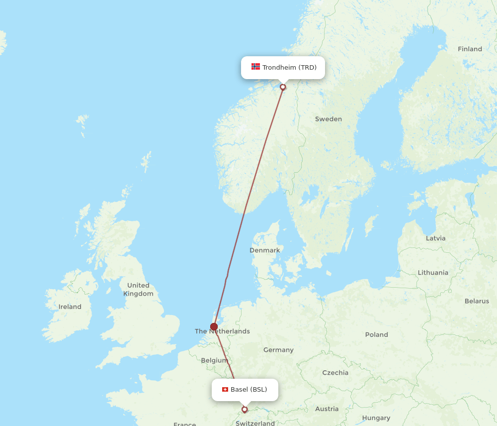 TRD-BSL flight routes