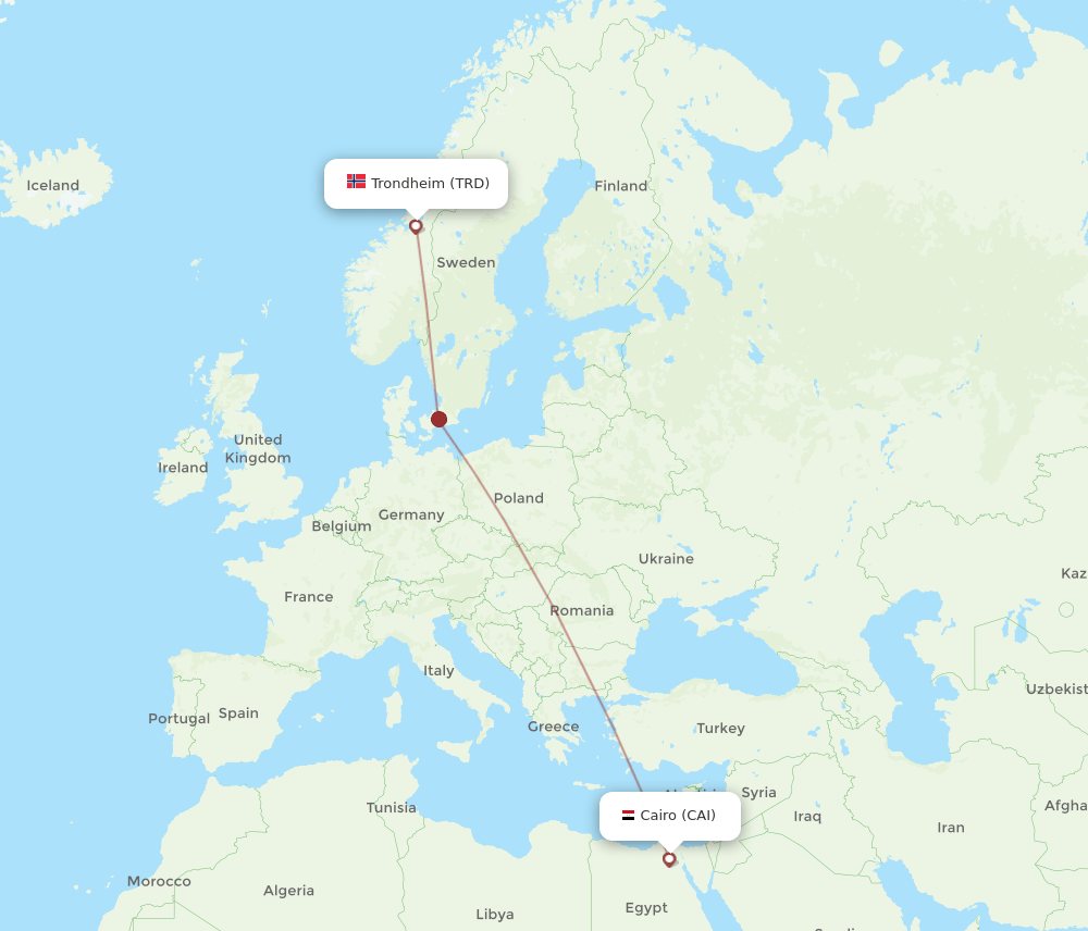 TRD-CAI flight routes
