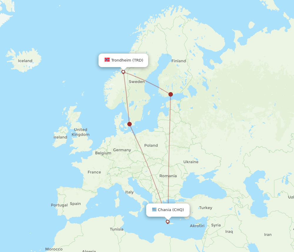 TRD-CHQ flight routes