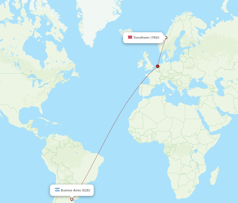 TRD-EZE flight routes