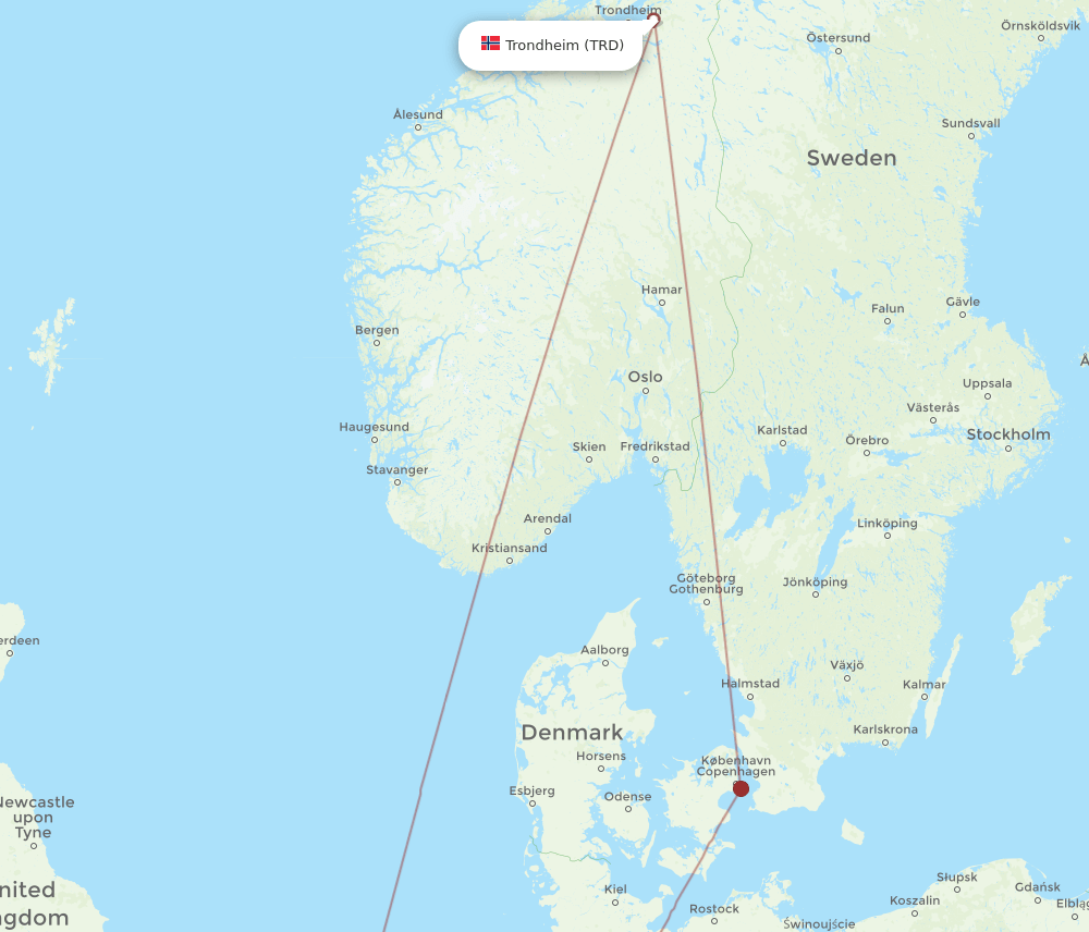 TRD-HAJ flight routes