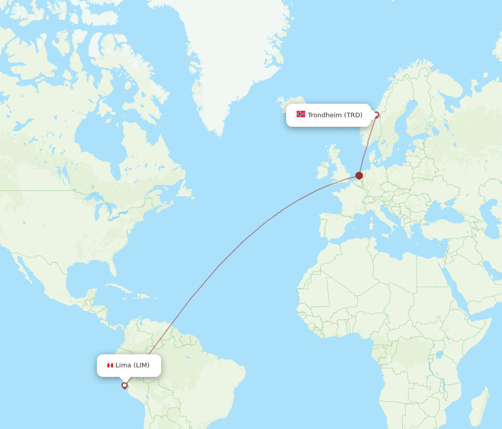 LIM to TRD flights and routes map