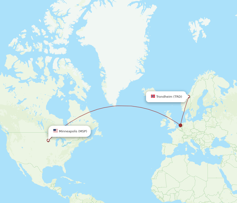 TRD-MSP flight routes