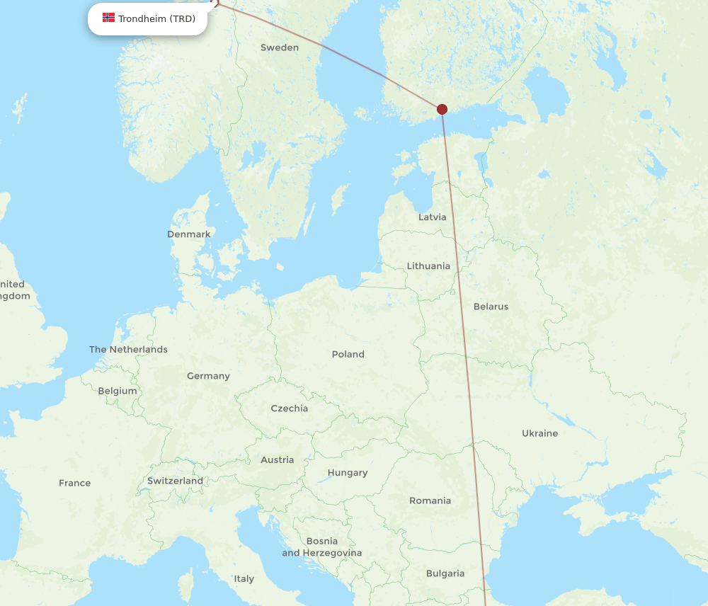 TRD-RHO flight routes