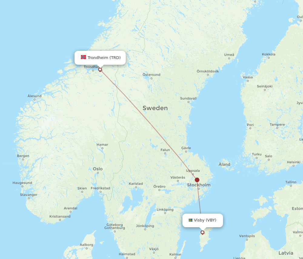 TRD-VBY flight routes