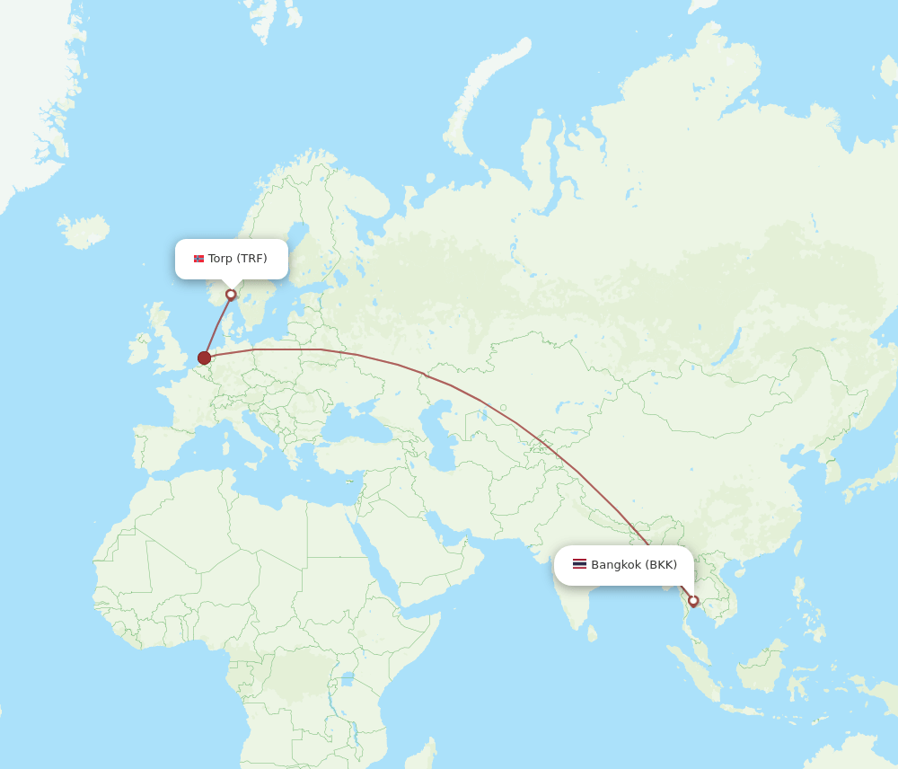 TRF-BKK flight routes