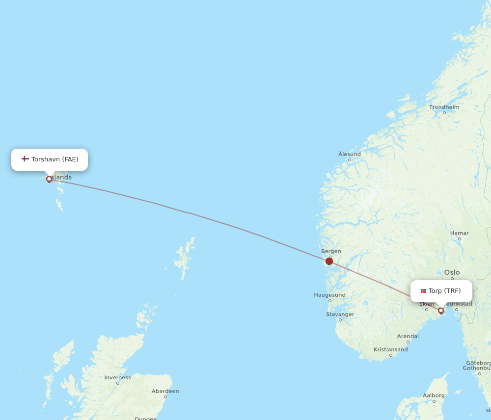 TRF-FAE flight routes