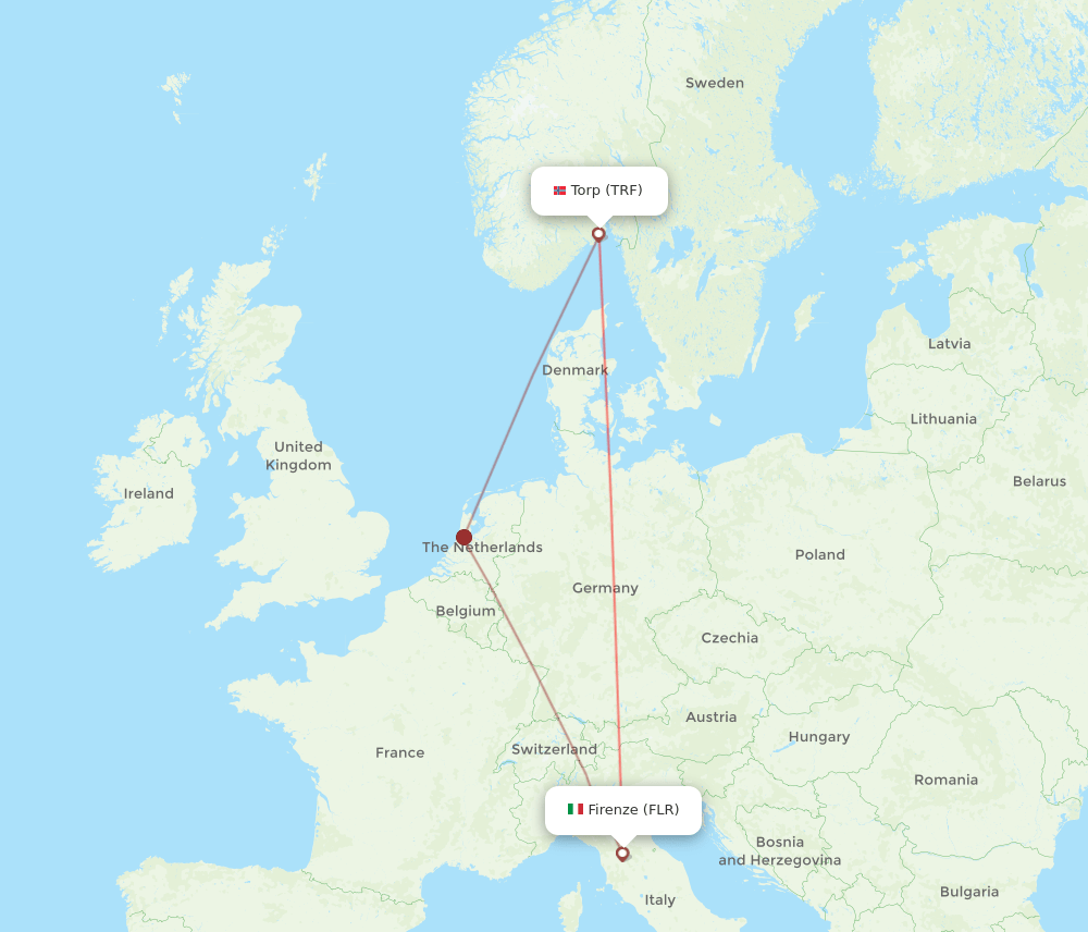 TRF-FLR flight routes