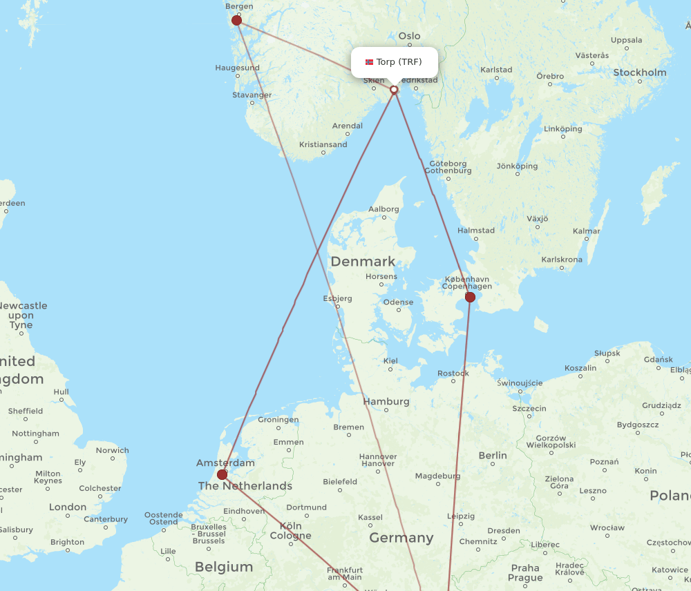 TRF-MUC flight routes