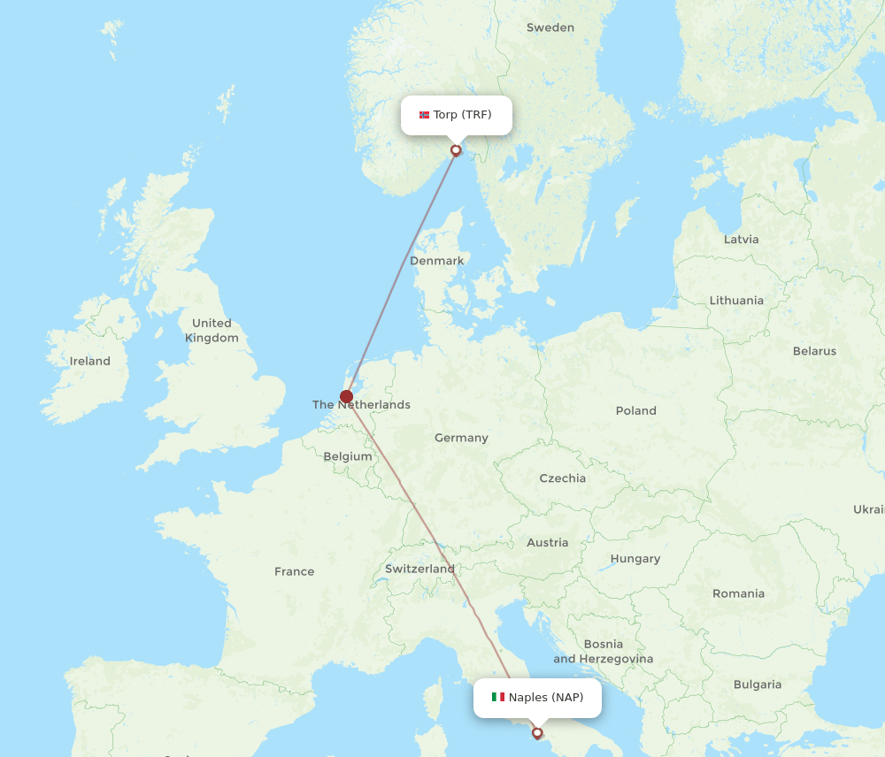 TRF-NAP flight routes