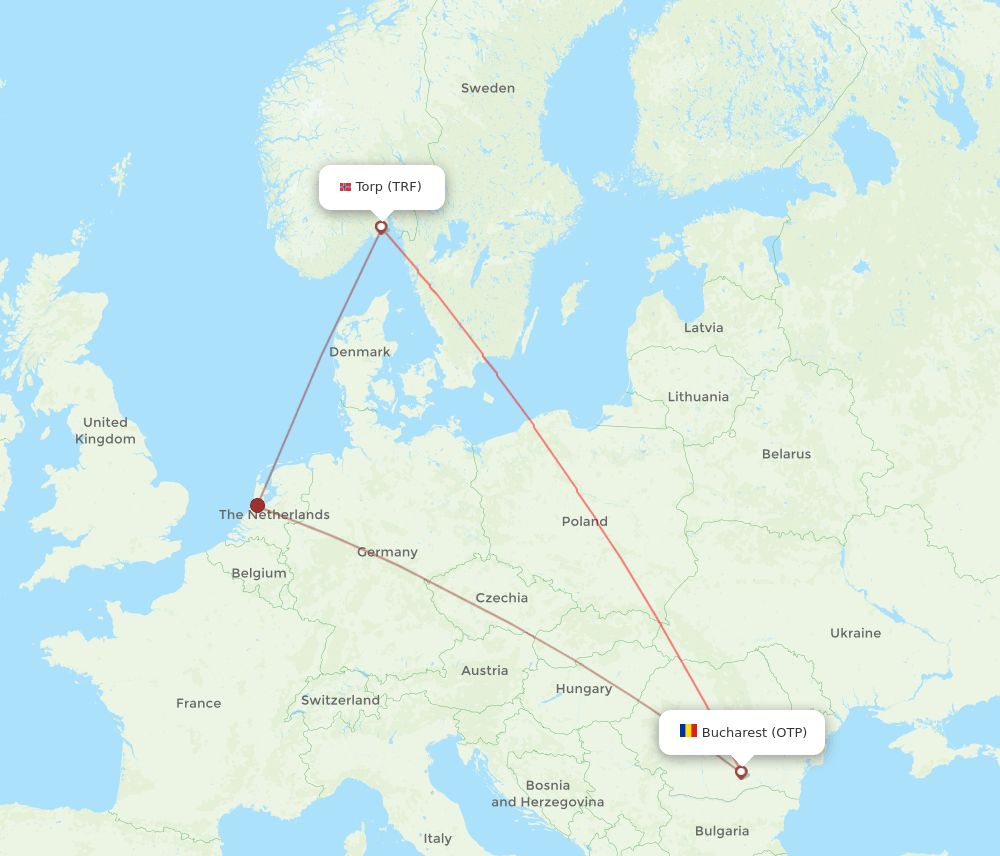 TRF-OTP flight routes