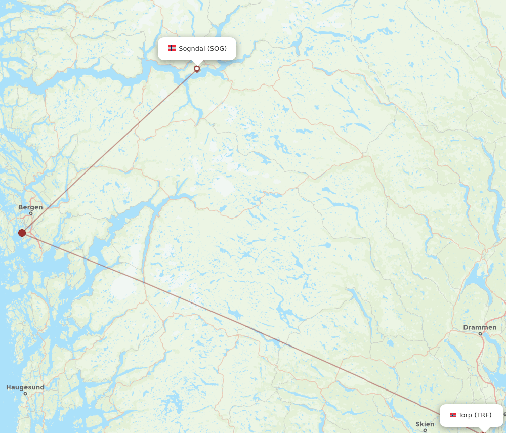 TRF-SOG flight routes