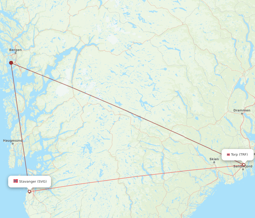 TRF-SVG flight routes