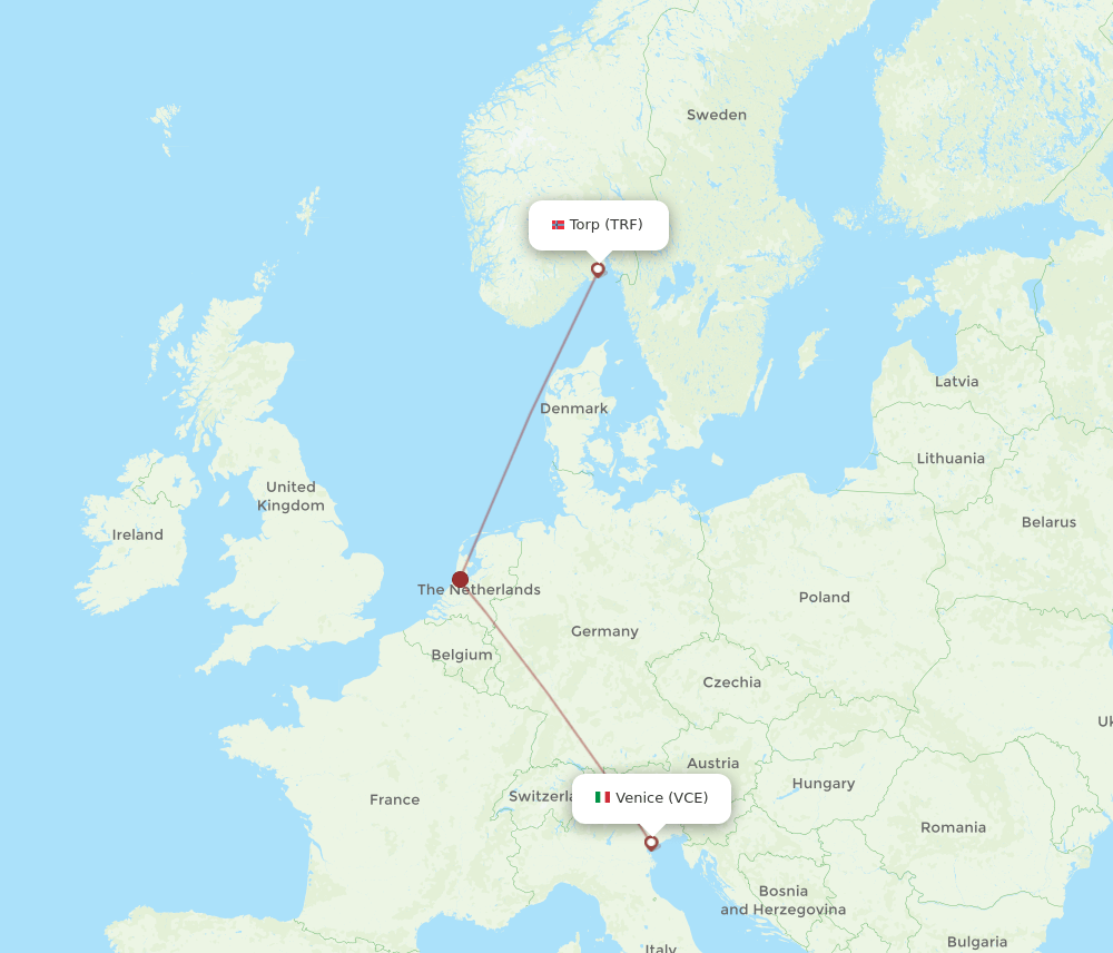 TRF-VCE flight routes