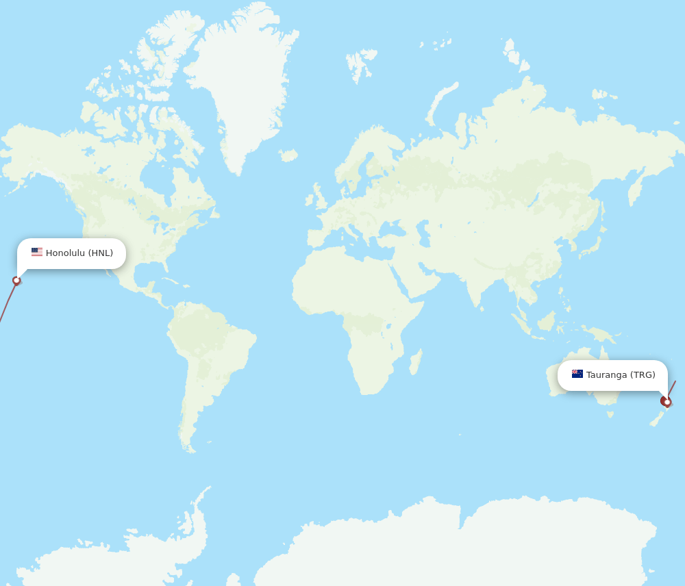 TRG-HNL flight routes