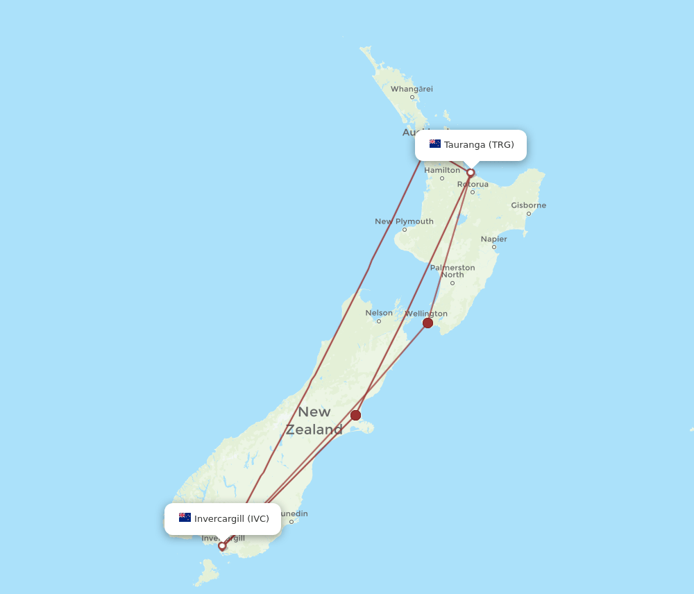TRG-IVC flight routes