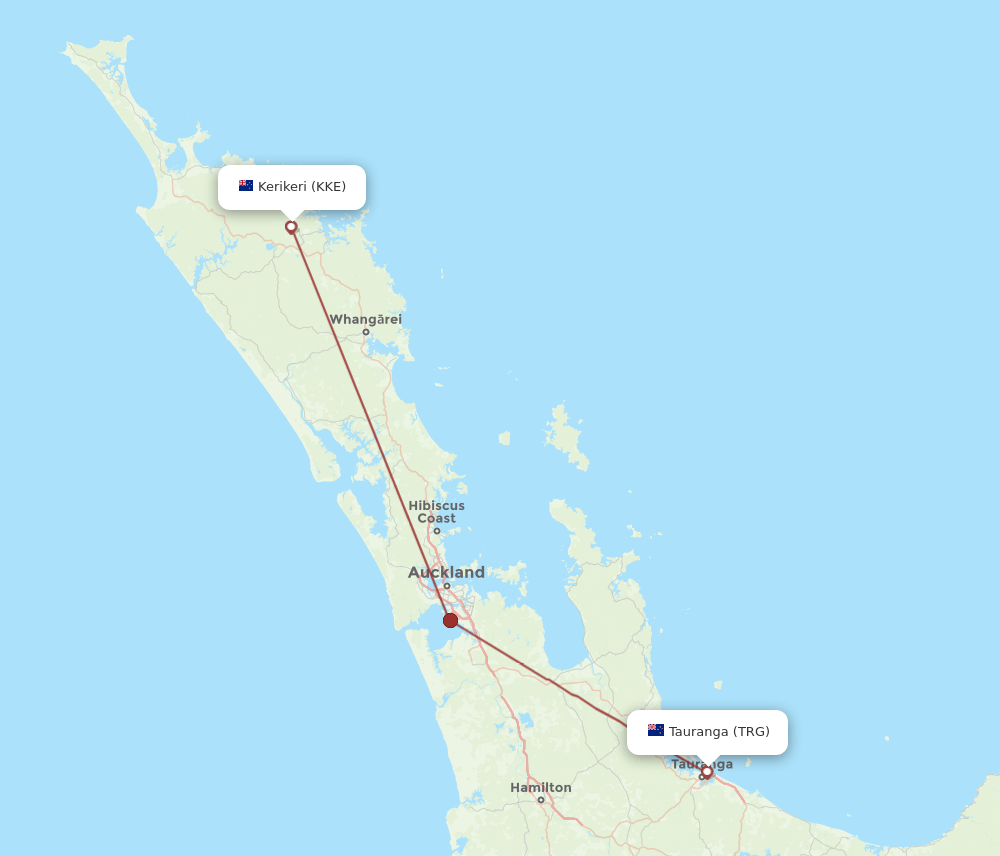 TRG-KKE flight routes