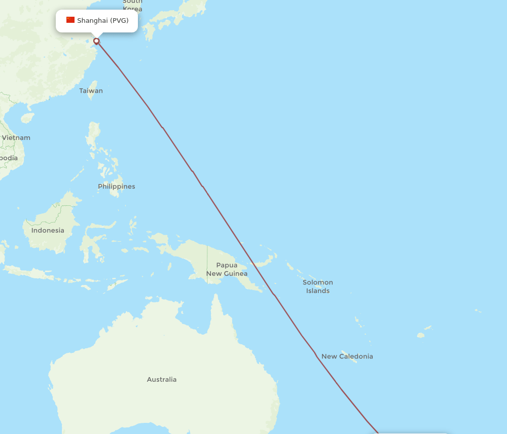 TRG-PVG flight routes
