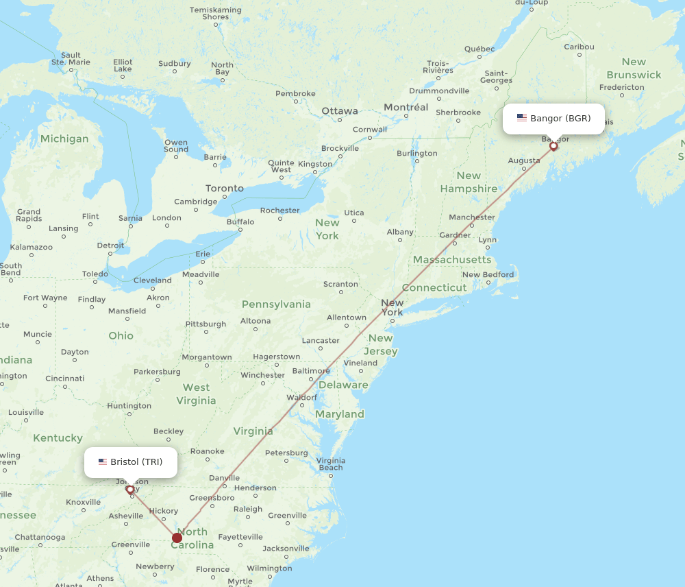 TRI-BGR flight routes
