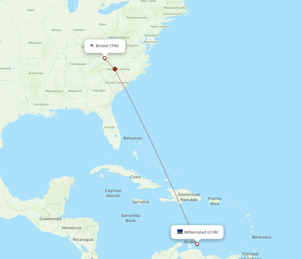 TRI-CUR flight routes