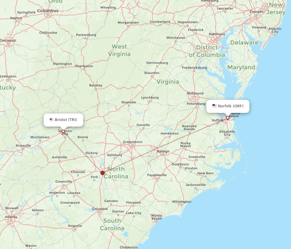 TRI-ORF flight routes