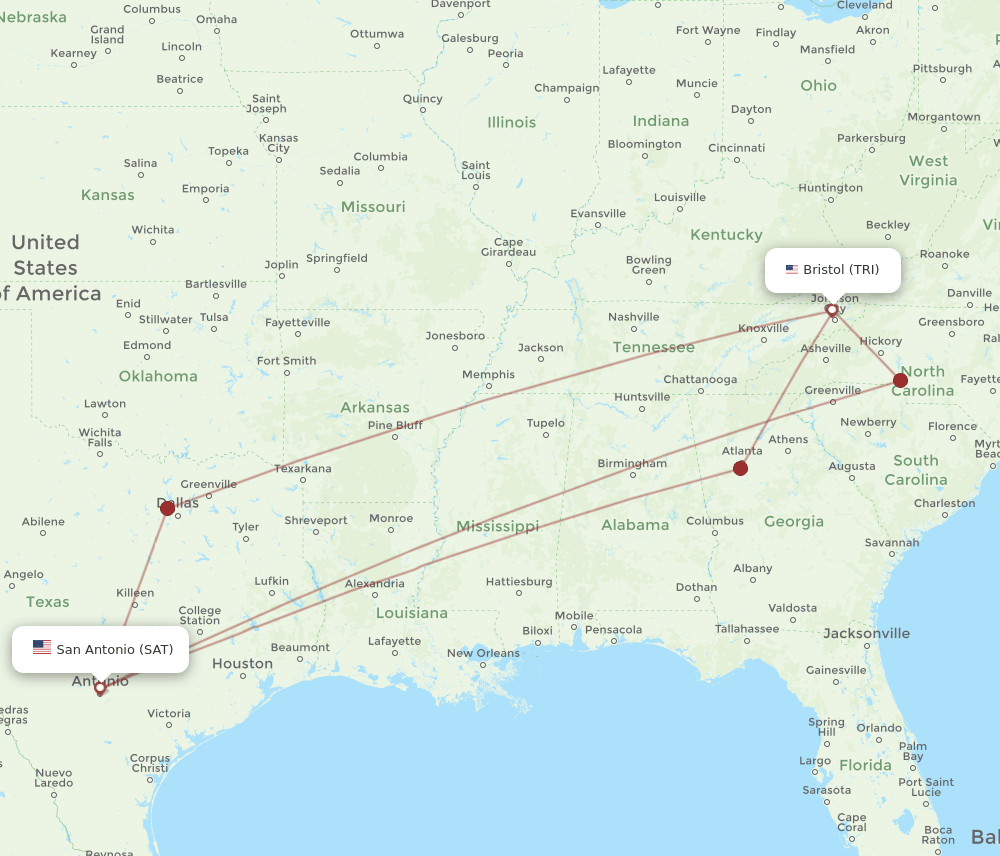 TRI-SAT flight routes