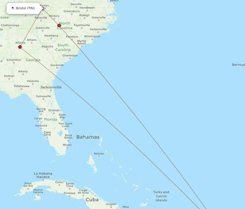 TRI-SJU flight routes