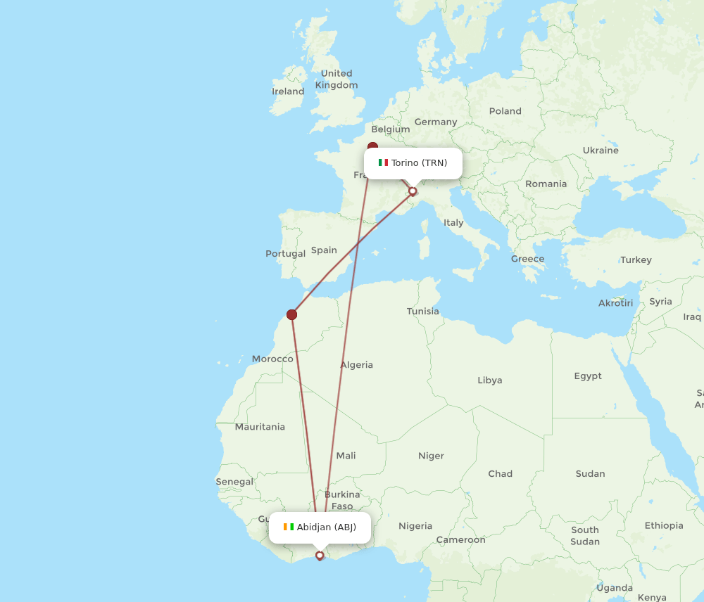 TRN-ABJ flight routes