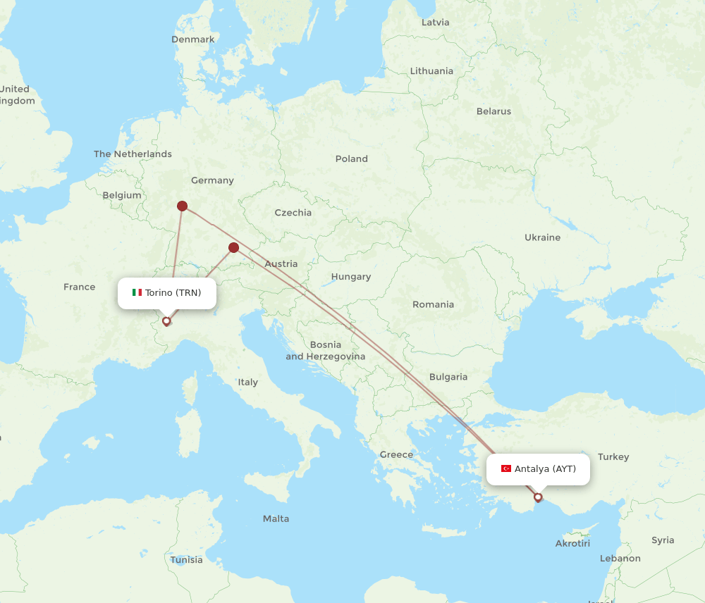 TRN-AYT flight routes