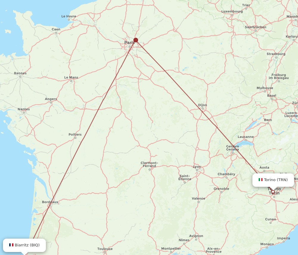 TRN-BIQ flight routes