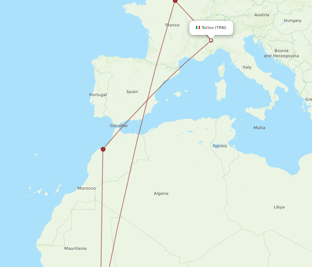 TRN-BKO flight routes