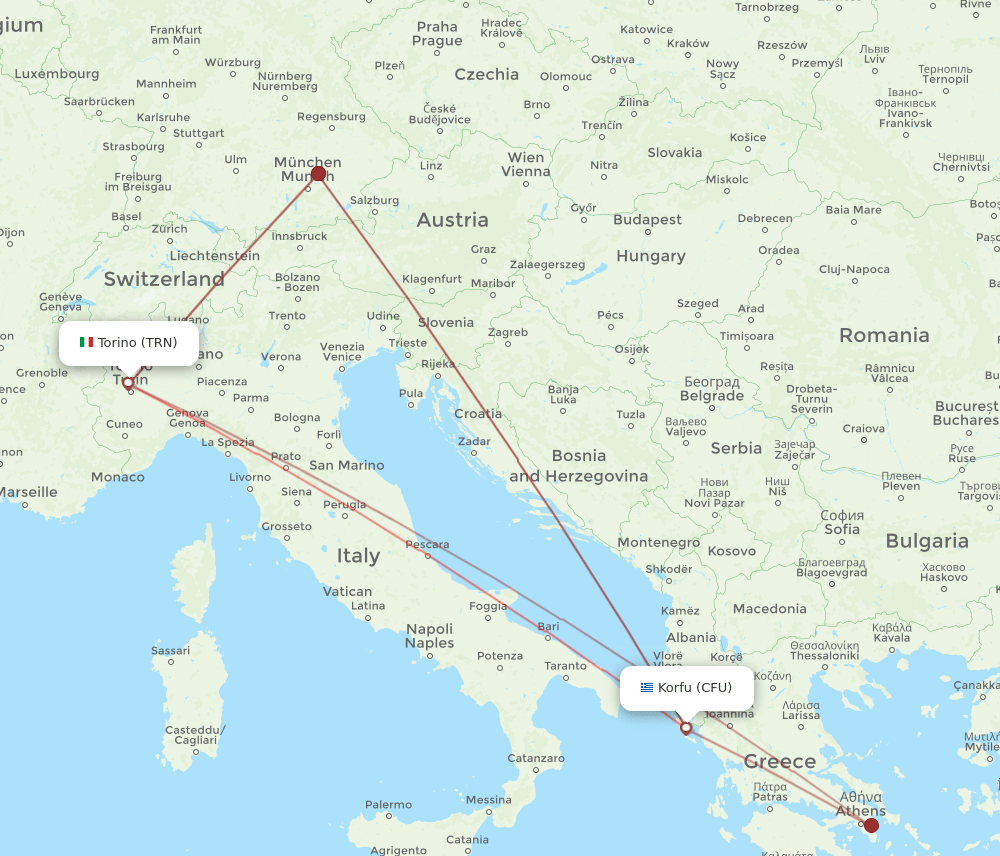 TRN-CFU flight routes