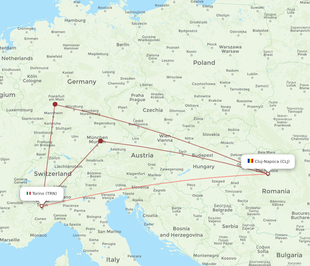 TRN-CLJ flight routes
