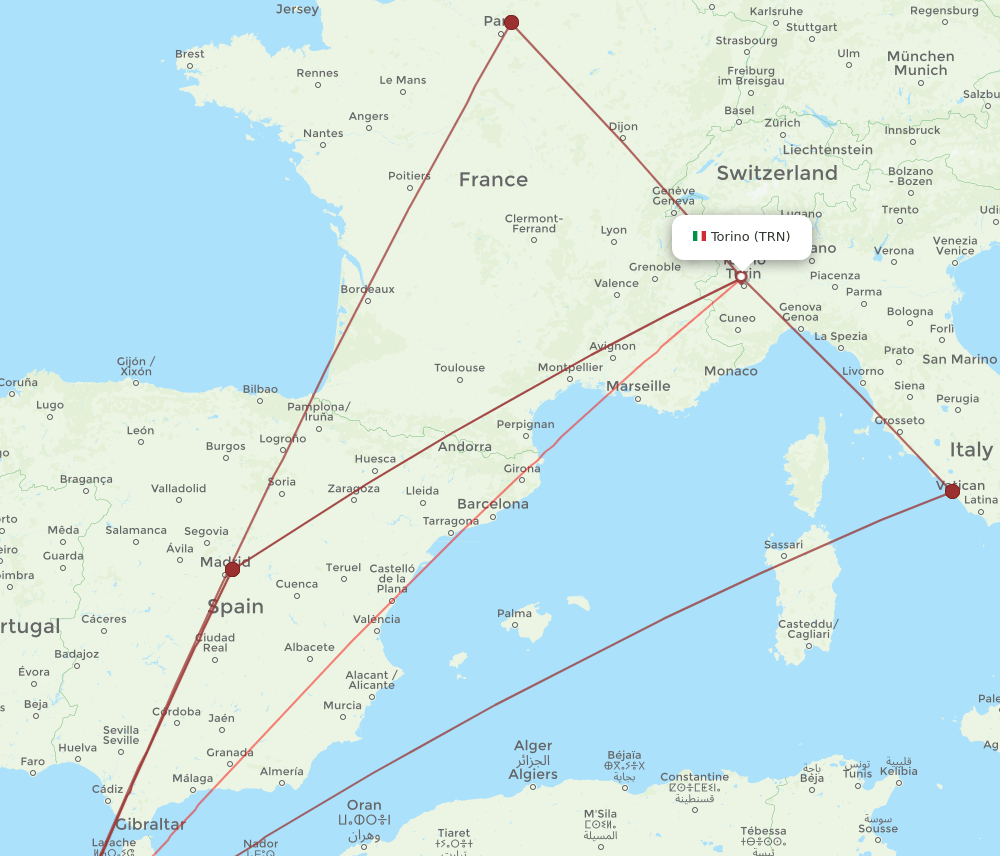 TRN-CMN flight routes