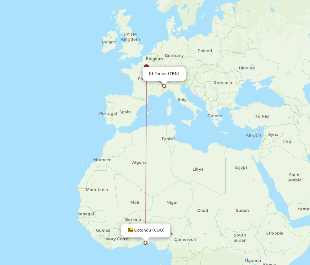 TRN-COO flight routes