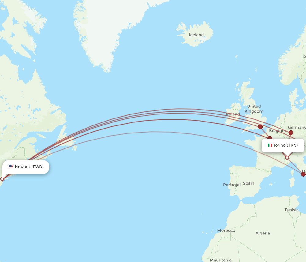 TRN-EWR flight routes