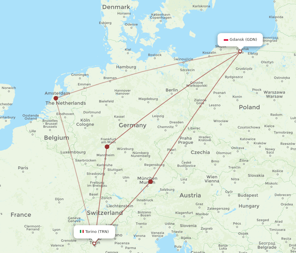 TRN-GDN flight routes