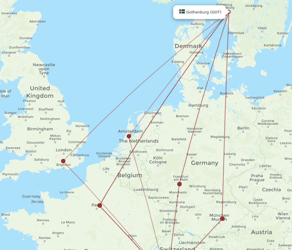 TRN to GOT flights and routes map