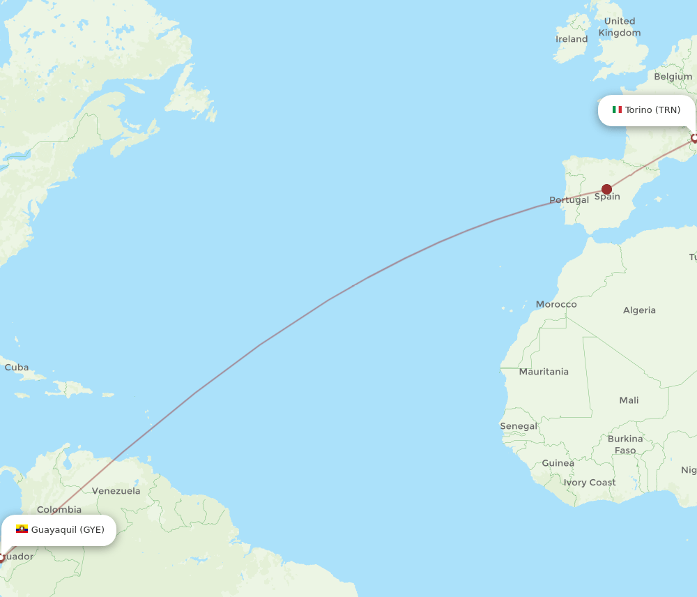TRN-GYE flight routes