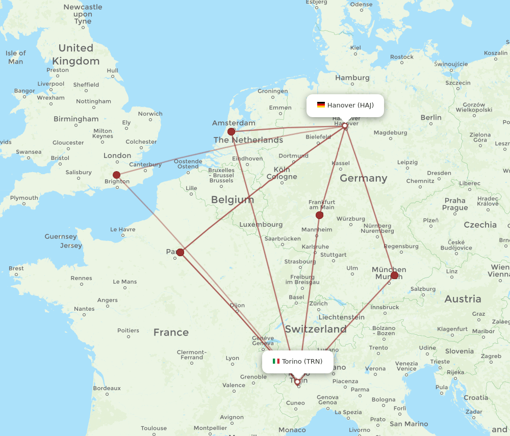 TRN-HAJ flight routes