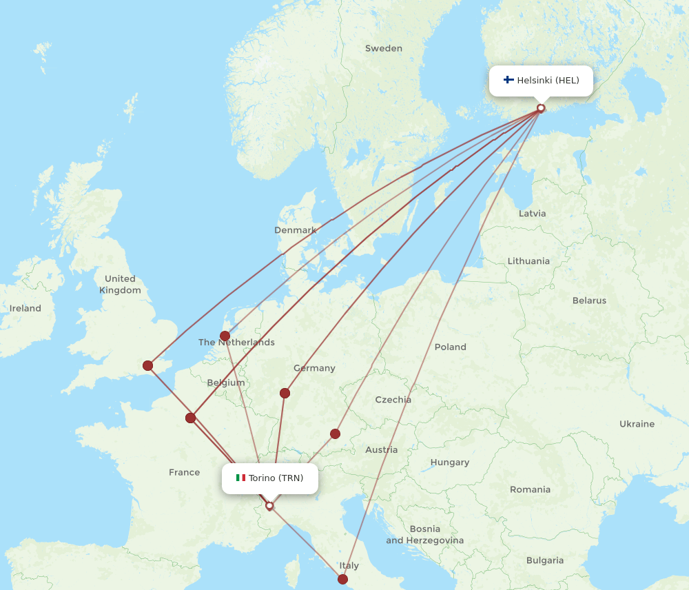 TRN-HEL flight routes