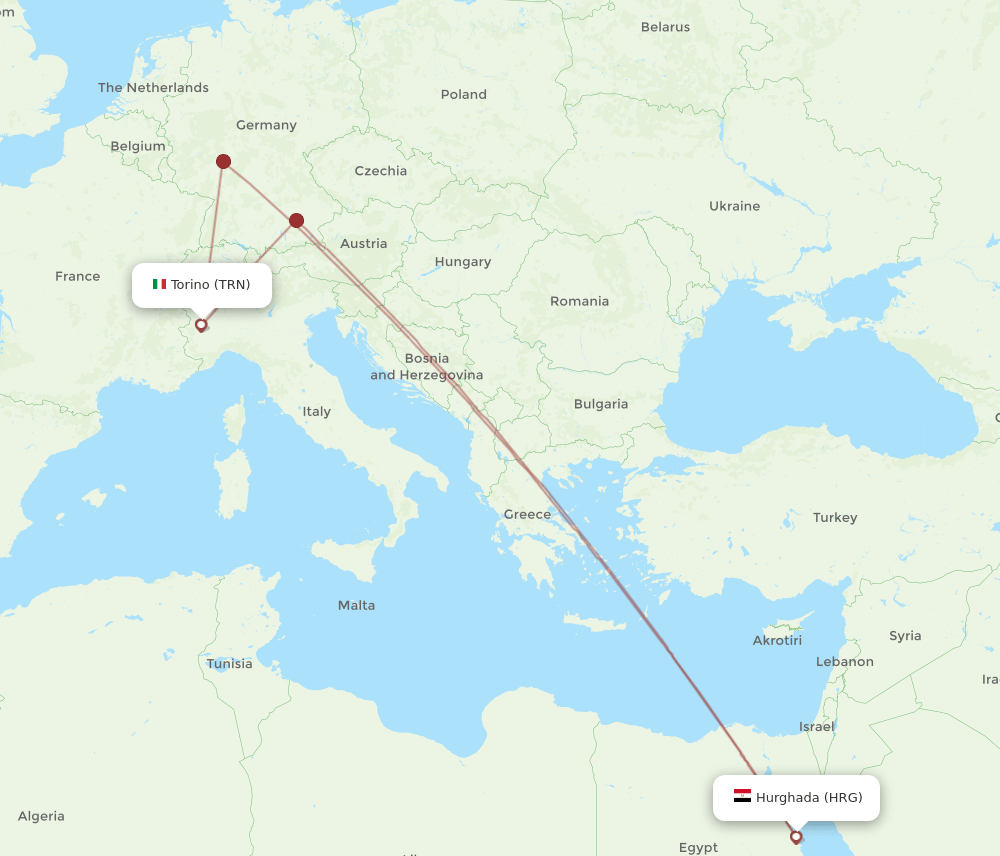 TRN-HRG flight routes