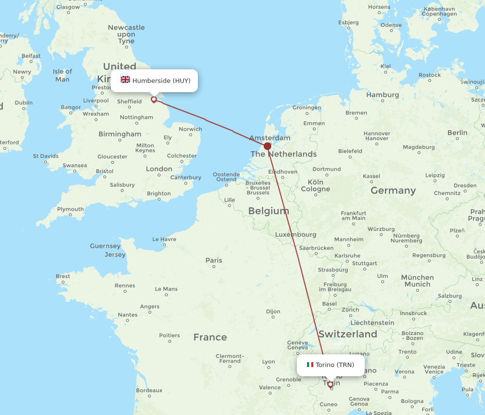 TRN-HUY flight routes