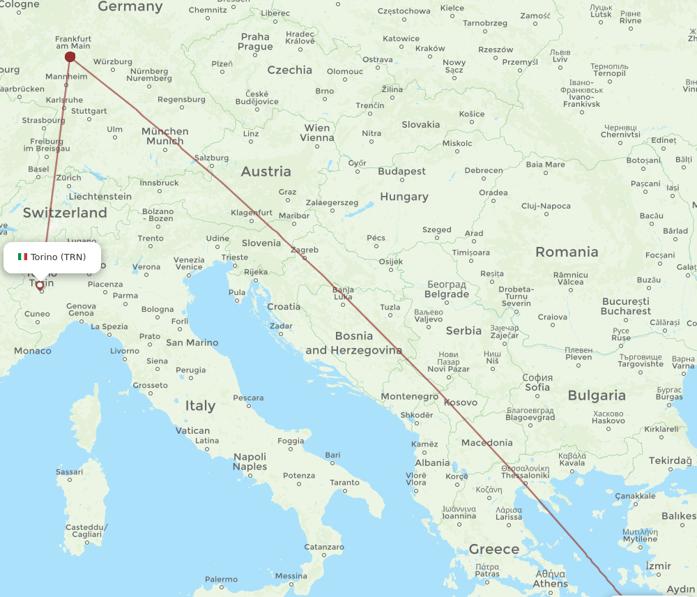 TRN-KGS flight routes