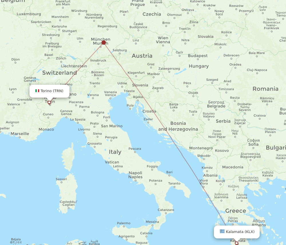 TRN-KLX flight routes
