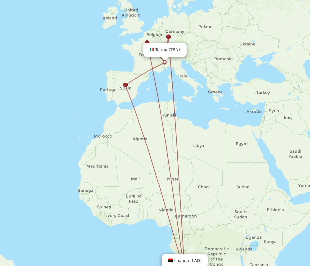 TRN-LAD flight routes