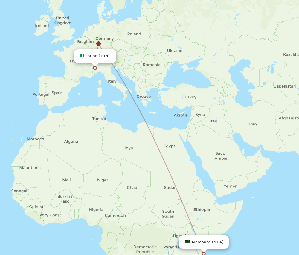 TRN-MBA flight routes